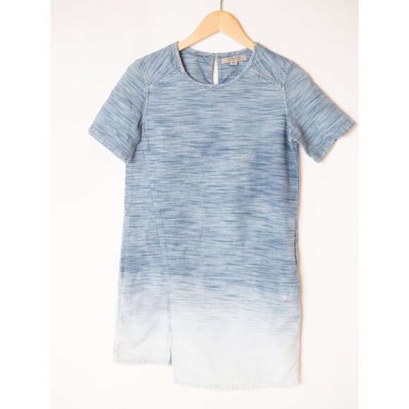 Allsaints Dress Women's Size 2 Short Sleeve Mini Ombre Blue - Picture 1 of 5